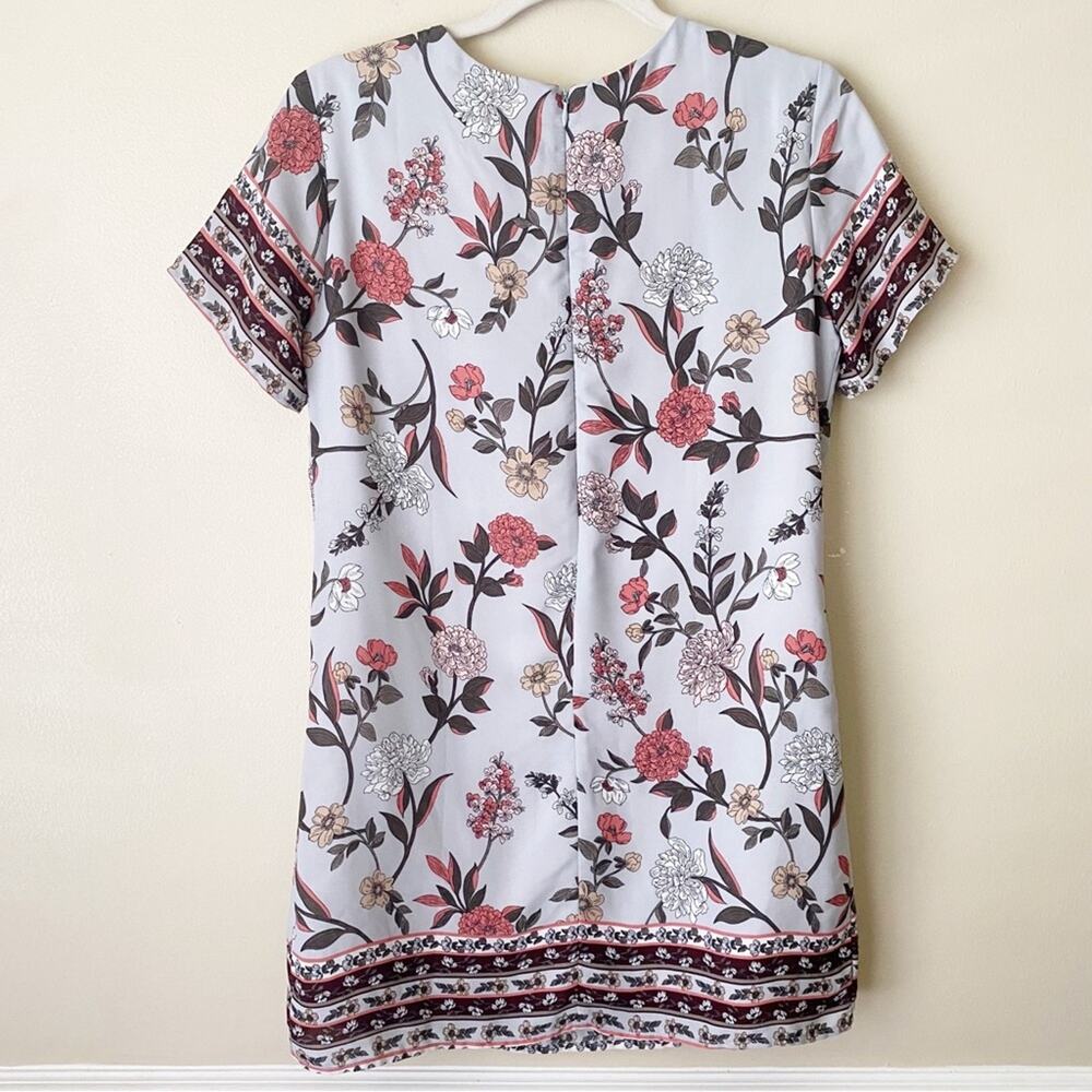 Lulus | A-flora-ble Floral Mini Shift Dress Short Sleeves Summer Small - Picture 5 of 7